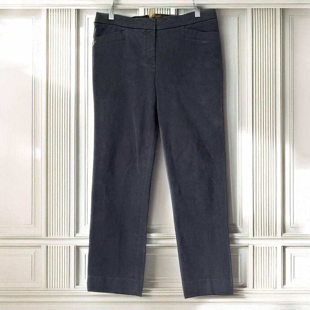 LORO PIANA Cotton Chino Ankle Pants in Dark Gray Size IT 46/US 10